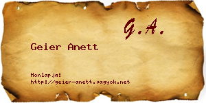 Geier Anett névjegykártya